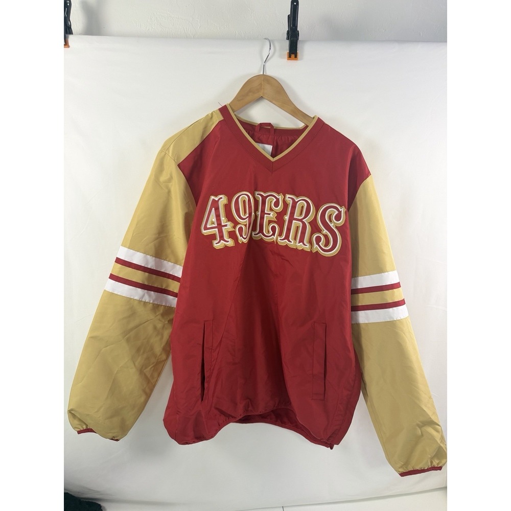 San Francisco 49ers Pullover Jacket Mens Large NFL SF 49ers Zip Side NWT